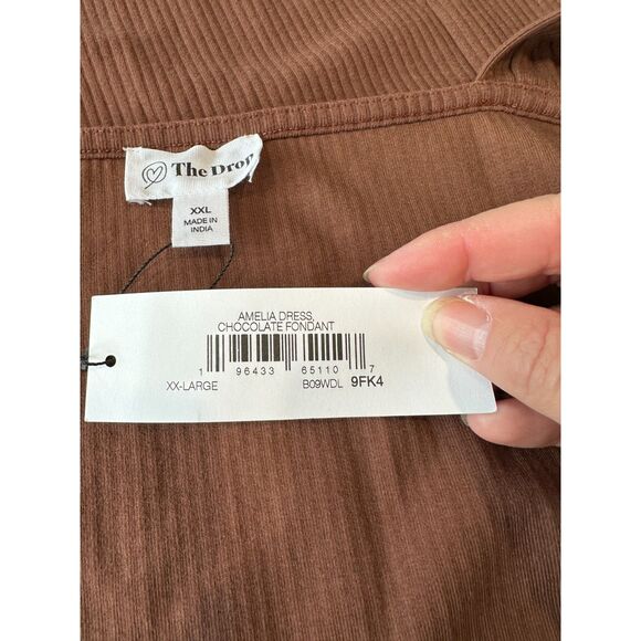 NWT The Drop Amelia Ribbed Tank Midi Dress Brown Size XXL - Picture 6 of 8